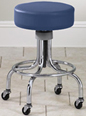 2192 Tall chrome stool 20½" - 26½" with round footring and rubber casters